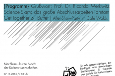 Einladungskarte zur KuWi-Nachlese 2015