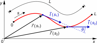 polymer chain described as a space curve